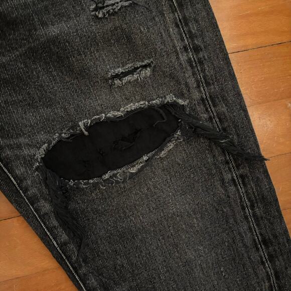 Moussy Size 27 Howlin Tapered Jeans Distressed Vintage Black - Picture 4 of 8